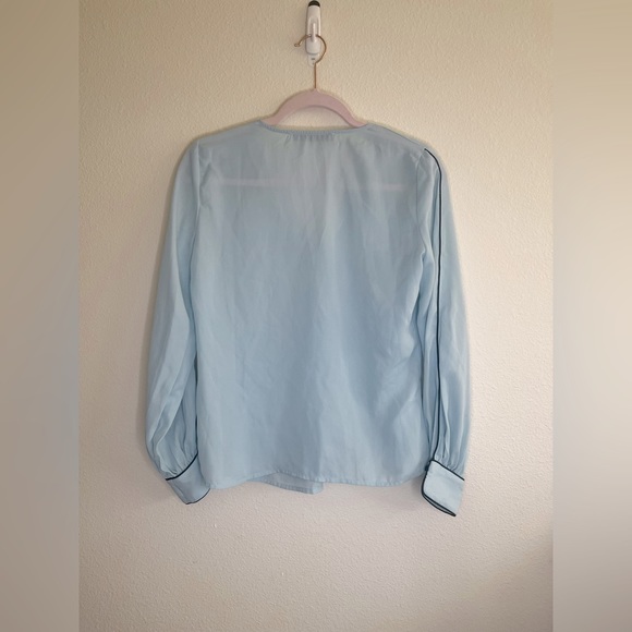 MANGO Light Blue Crewneck Blouse Size S - Picture 5 of 7